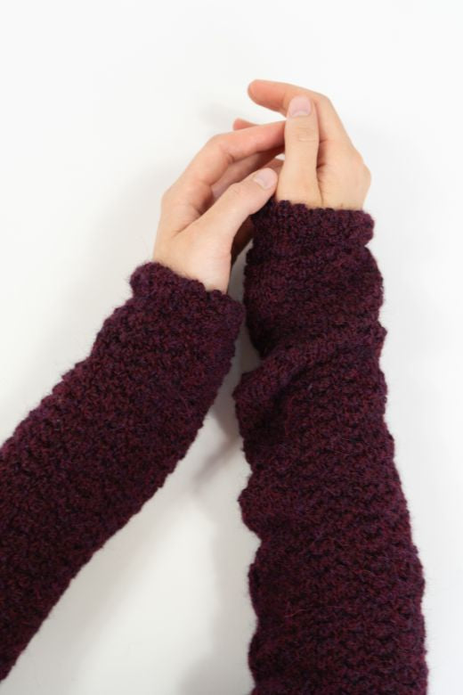 Plum Purple Arm Leg Warmers in Alpaca