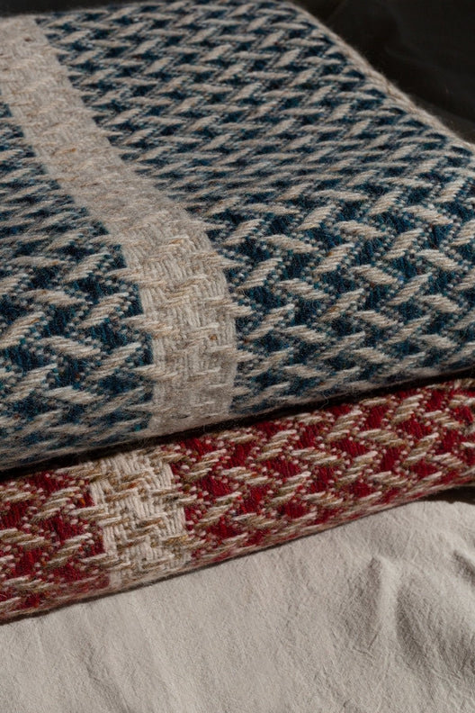 Teal Wicker Blanket-Blankets-STABLE of Ireland