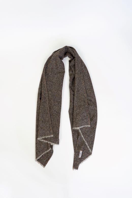 Turf Snowstorm Irish Tweed Scarf-Scarves & Shawls-STABLE of Ireland