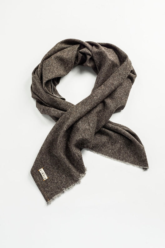 Turf Snowstorm Irish Tweed Scarf-Scarves &amp; Shawls-STABLE of Ireland