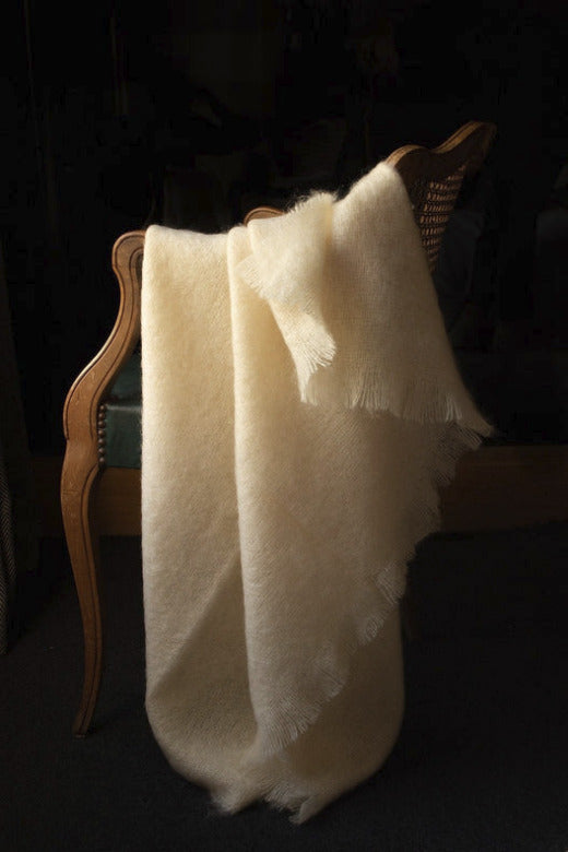 Cream Mohair Blanket-Blankets-STABLE of Ireland