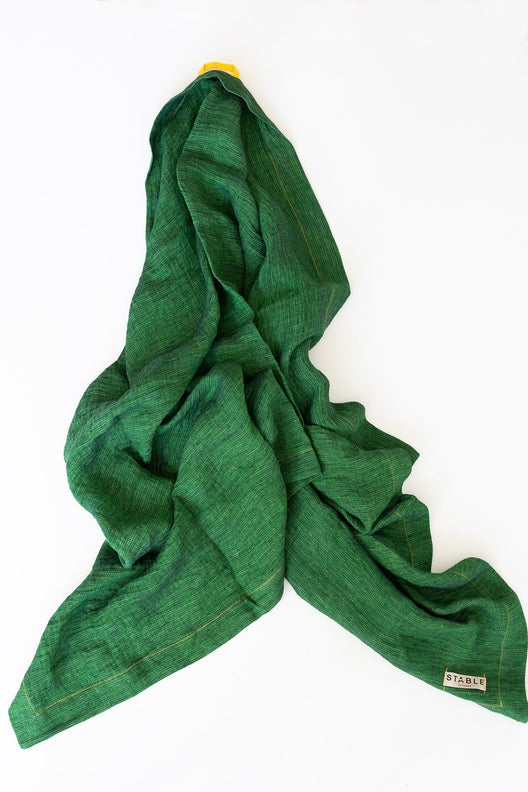 Grassy Green Swim Linen Towel-Beach Towels-STABLE of Ireland