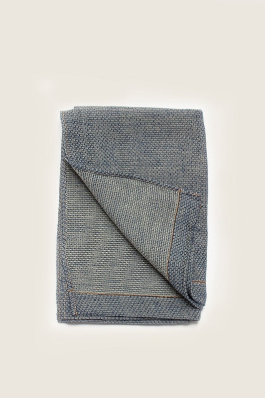 Indigo Huck Linen Bath towel-Bath Towels & Washcloths-STABLE of Ireland