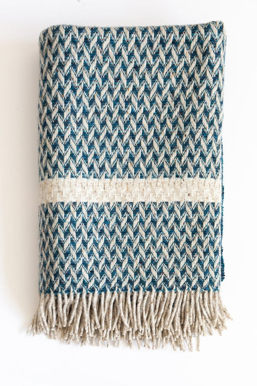 Teal Wicker Blanket-Blankets-STABLE of Ireland