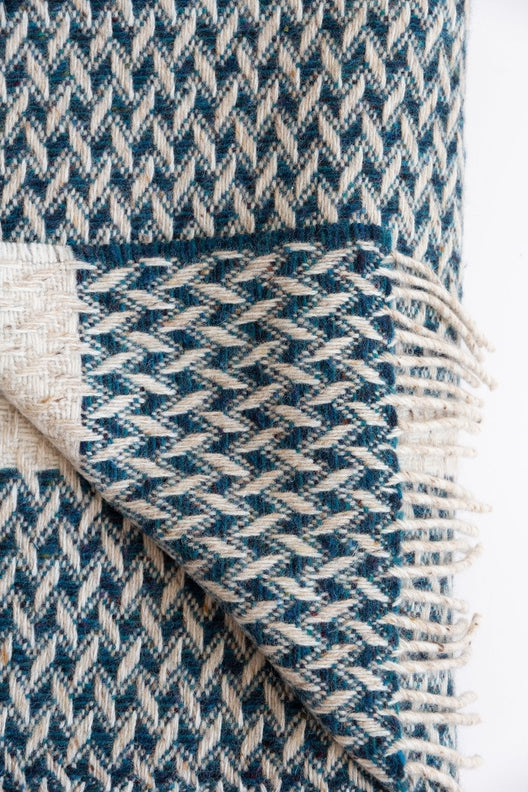 Teal Wicker Blanket-Blankets-STABLE of Ireland