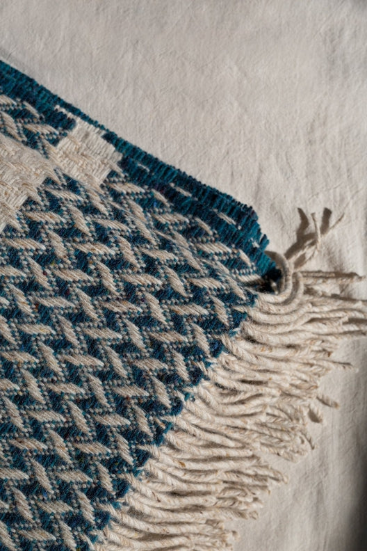 Teal Wicker Blanket-Blankets-STABLE of Ireland