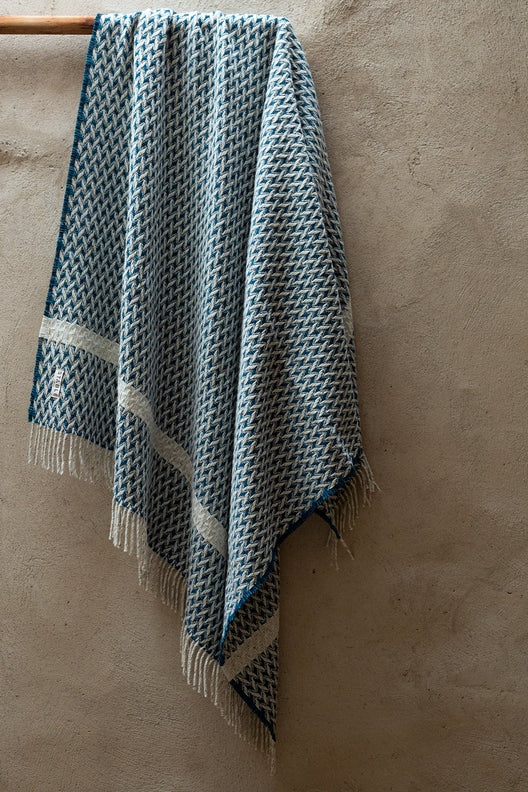 Teal Wicker Blanket-Blankets-STABLE of Ireland