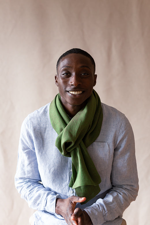 The STABLE Irish Linen Scarf - Moss Green-Scarves & Shawls-STABLE of Ireland